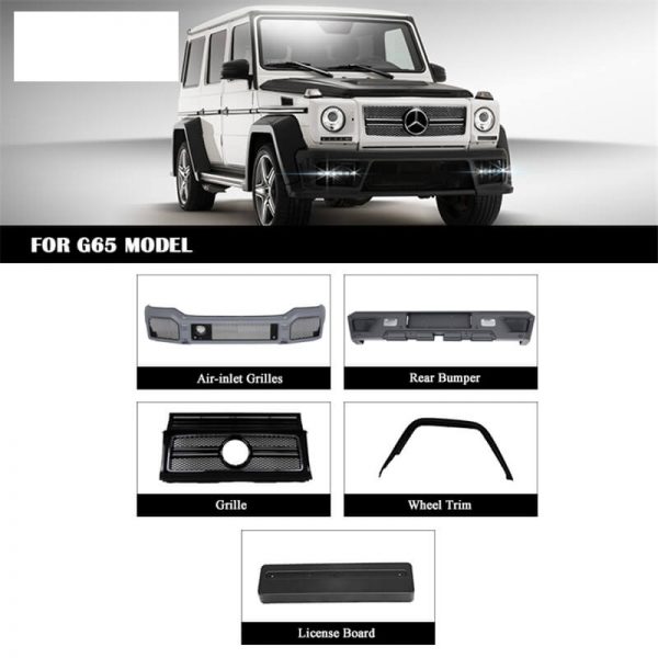 Body Kit for 1991-2017 Mercedes-Benz G500, G55, G63 Upgrade to G65 W463 (6)